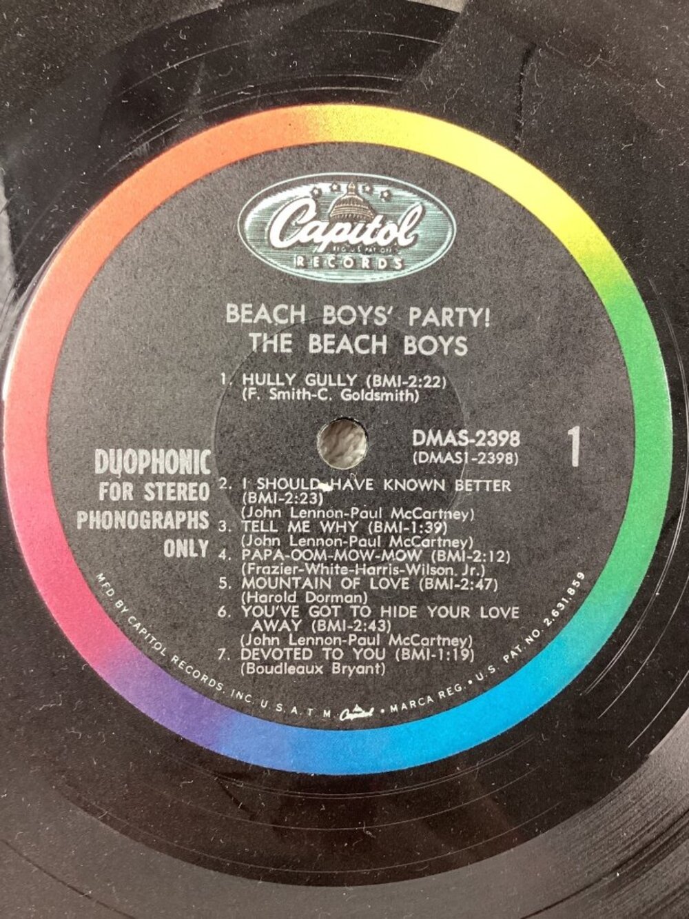 Vintage Beach Boys Party! Vinyl Record LP*1965 Capitol Records*Duophonic Stereo
